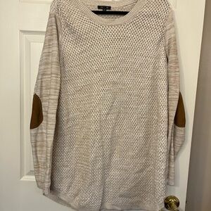 Women's Cream Sweater with Brown Accents